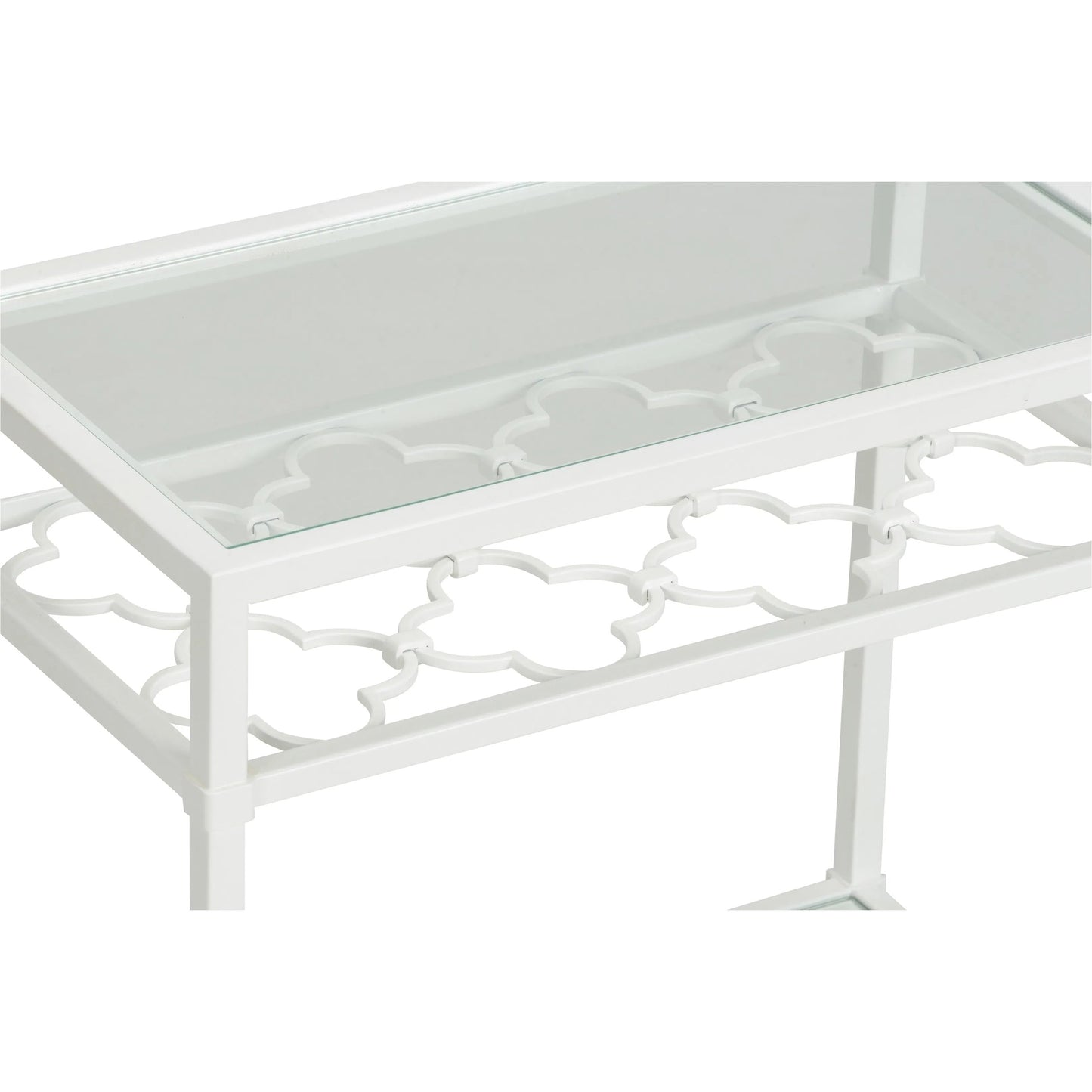 004 SI-2334925 | Closeup | Pacific White Coast Side Table by Chelsea House in white, cream and white, clear. Made from unique in a transitional style.