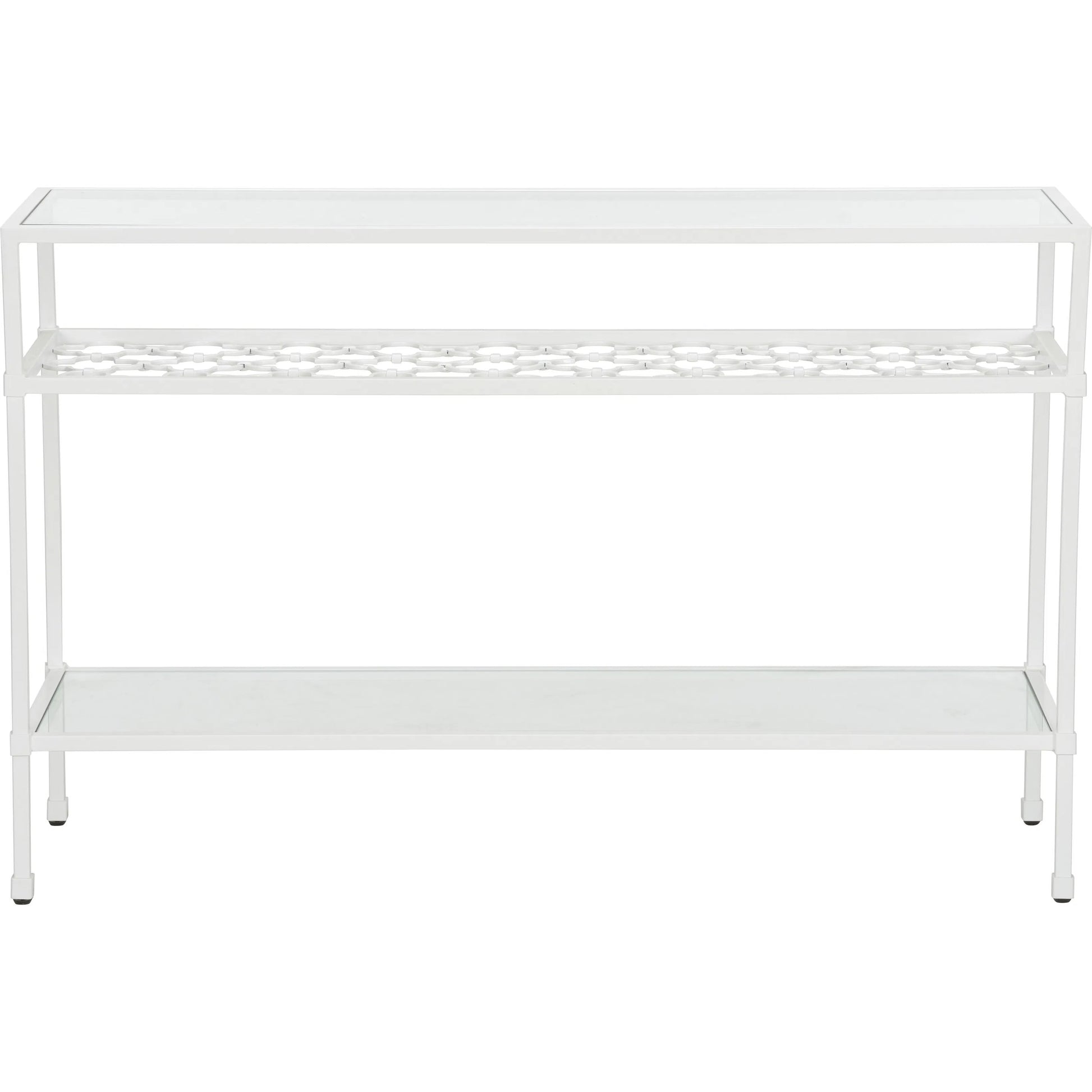 Pacific White Coast Console Table by Chelsea House in white, cream and white, clear. Made from unique in a transitional style.