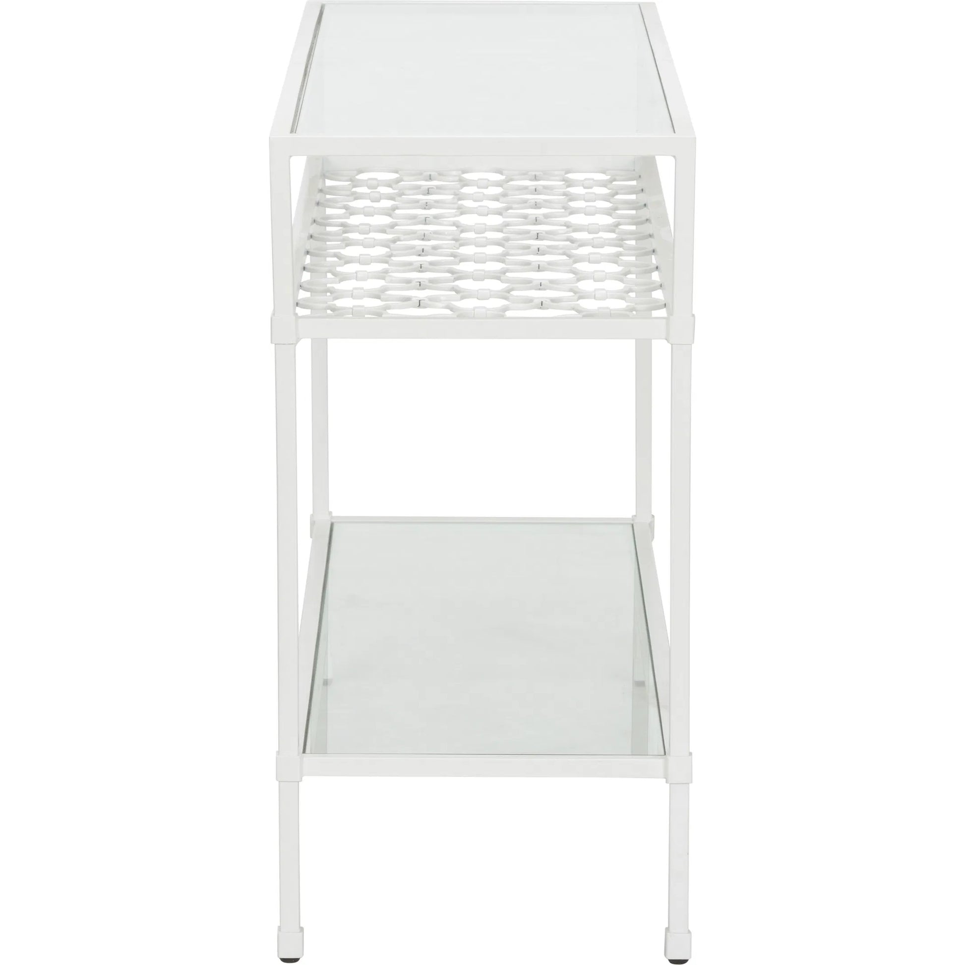 Pacific White Coast Console Table by Chelsea House in white, cream and white, clear. Made from unique in a transitional style.