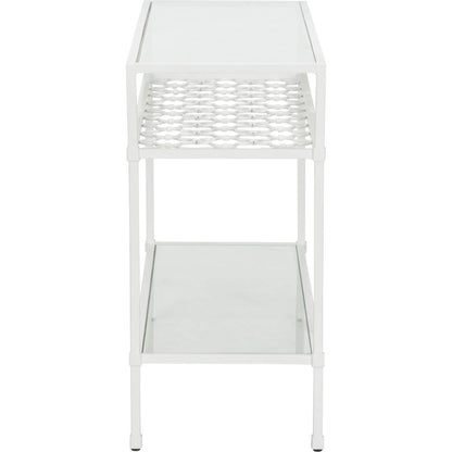 Pacific White Coast Console Table by Chelsea House in white, cream and white, clear. Made from unique in a transitional style.