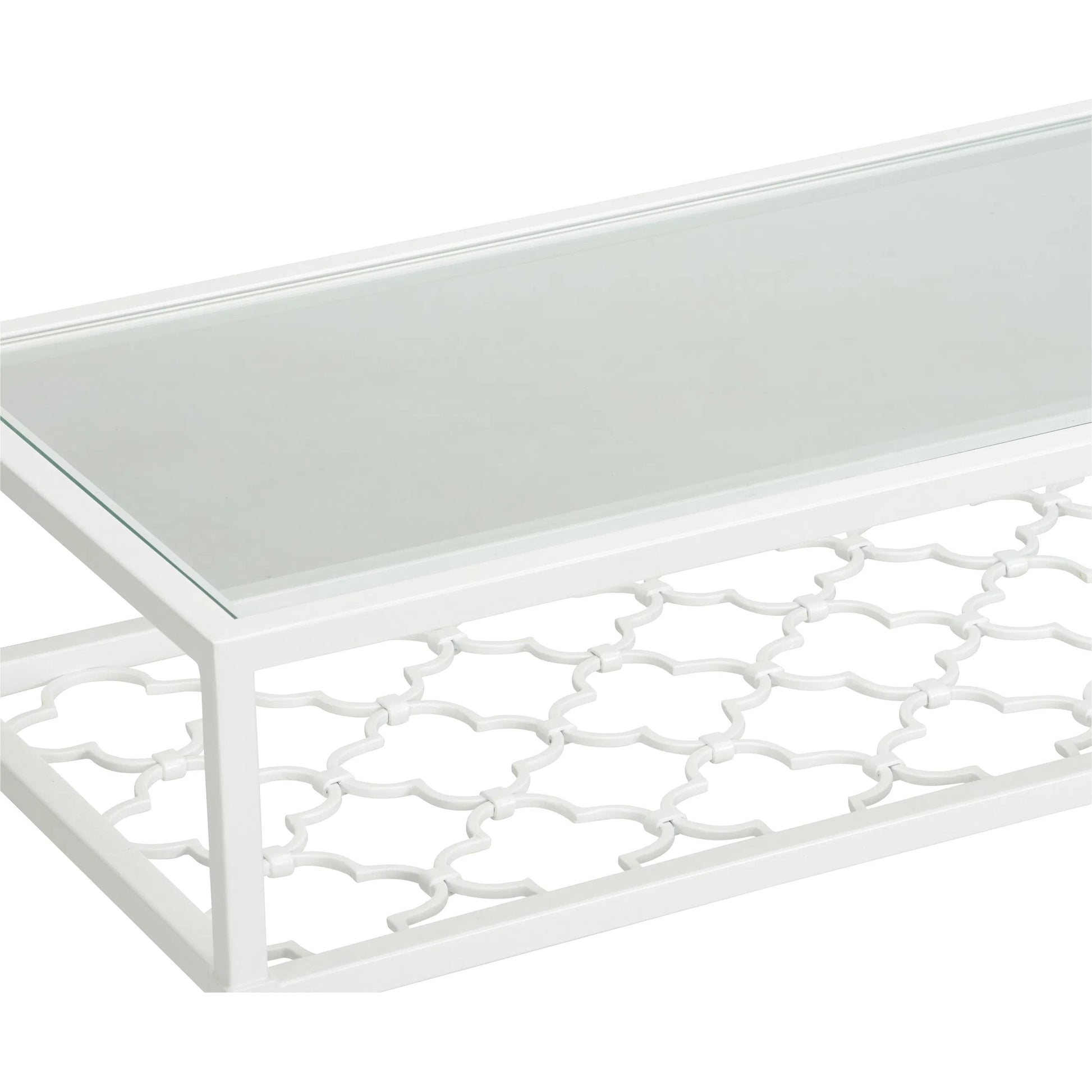 Pacific White Coast Console Table by Chelsea House in white, cream and white, clear. Made from unique in a transitional style.