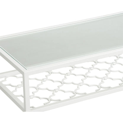 Pacific White Coast Console Table by Chelsea House in white, cream and white, clear. Made from unique in a transitional style.