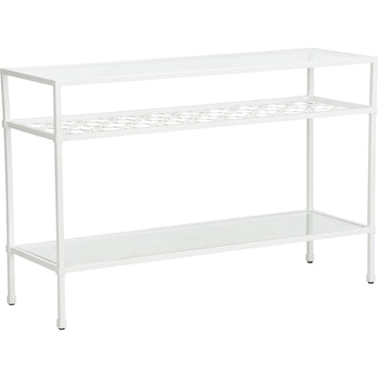 Pacific White Coast Console Table by Chelsea House in white, cream and white, clear. Made from unique in a transitional style.