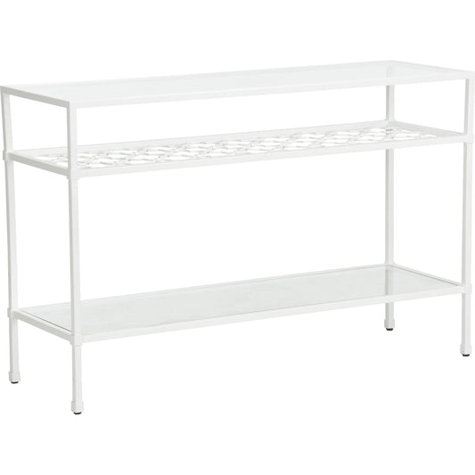 Pacific White Coast Console Table by Chelsea House in white, cream and white, clear. Made from unique in a unique style.