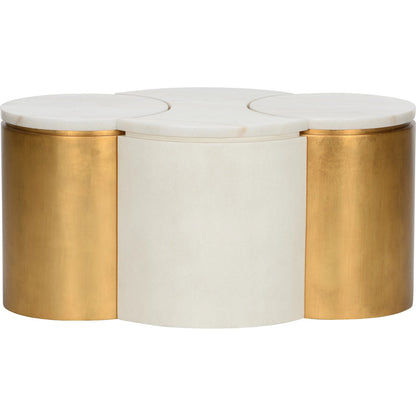Chain Table Set by Chelsea House in white, cream, gold and cream, antique gold, natural white. Made from unique in a transitional style.