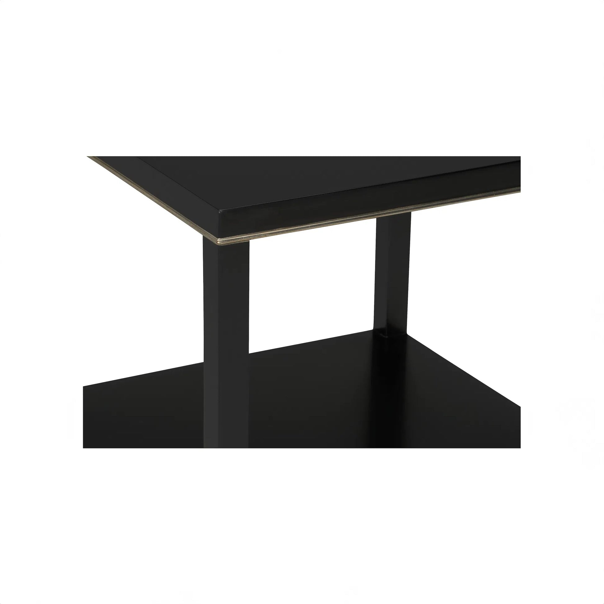 Jeza Side Table by Chelsea House in black, silver and black, antique silver leaf. Made from unique in a transitional style.