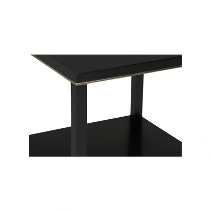 Jeza Side Table by Chelsea House in black, silver and black, antique silver leaf. Made from unique in a transitional style.
