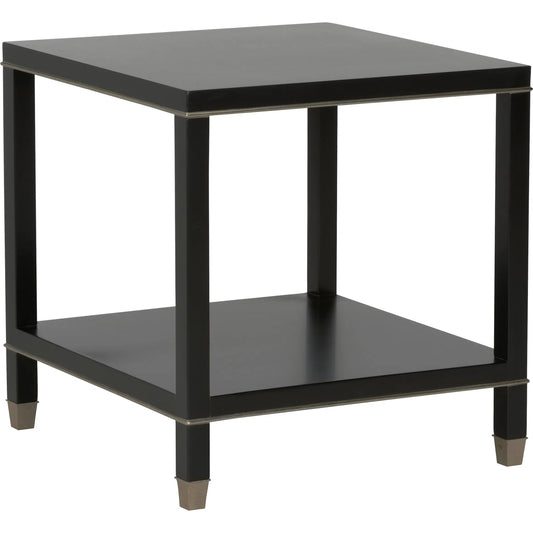 Jeza Side Table by Chelsea House in black, antique silver leaf. Made from unique in a unique style.