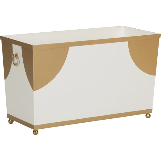 Plais Planter Wide by Chelsea House in white, cream, gold and white, gold. Made from unique in a unique style.