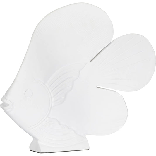 Angel Fish Statue by Chelsea House in white, cream and matte white. Made from unique in a unique style.