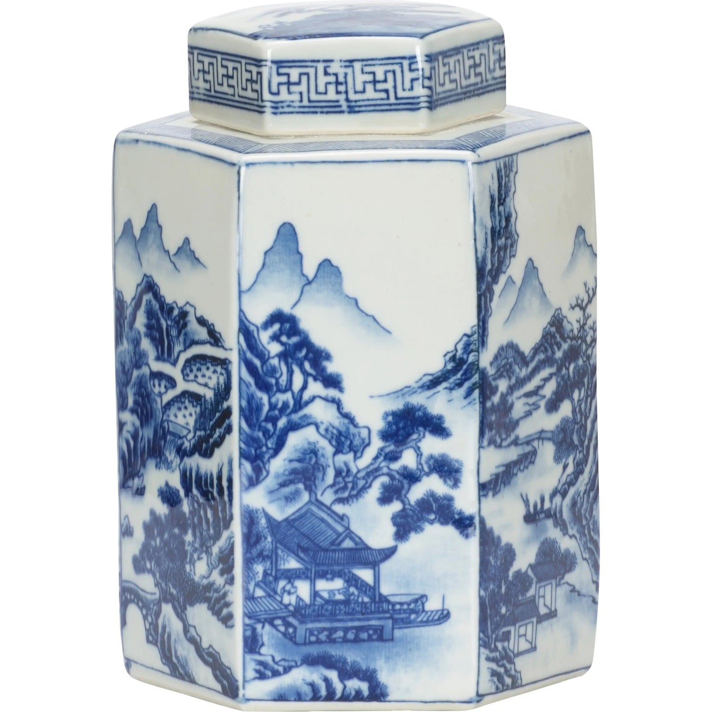 001 SI-2334979 | Primary Silo | Shan Ginger Jar by Chelsea House in blue, white, cream and blue, white glaze. Made from unique in a traditional style.