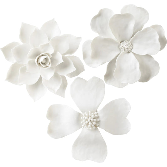 Wall Flowers (Set of 3) by Chelsea House in white, cream. Made from unique in a unique style.