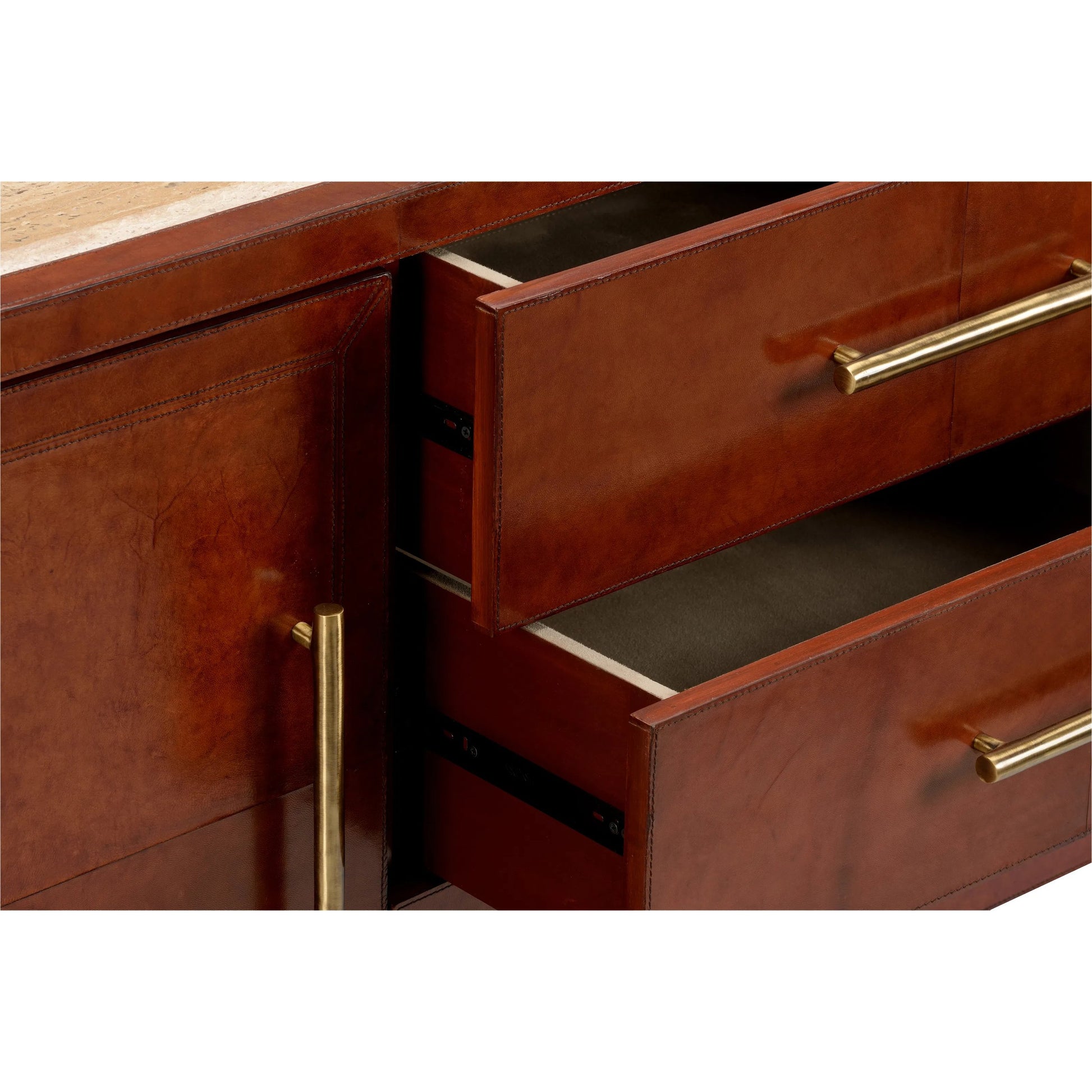 Santino Buffet by Chelsea House in brown and cognac, natural brown. Made from unique in a traditional style.