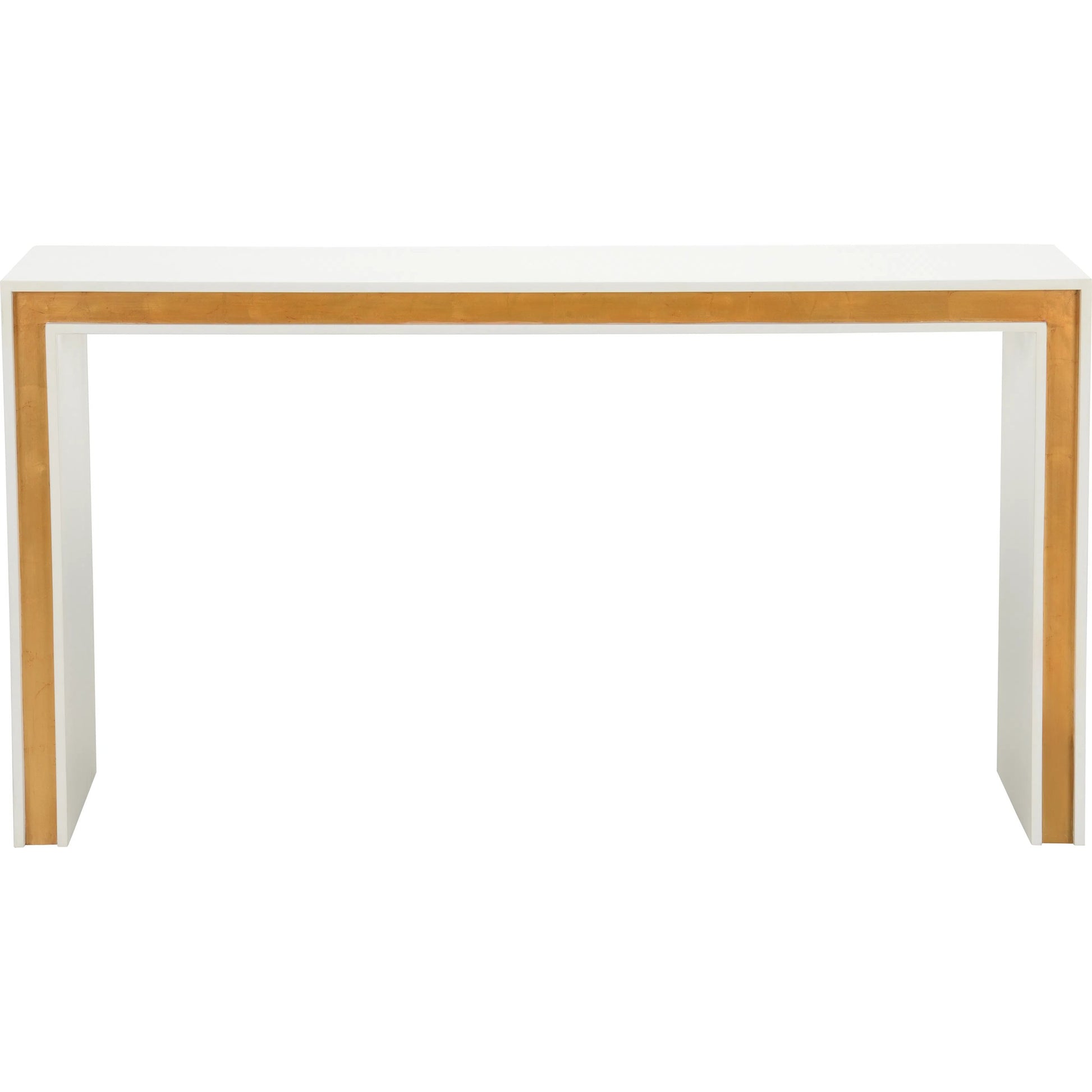 Baldwin Console by Chelsea House in brown and mahogany, antique gold leaf. Made from unique in a unique style.