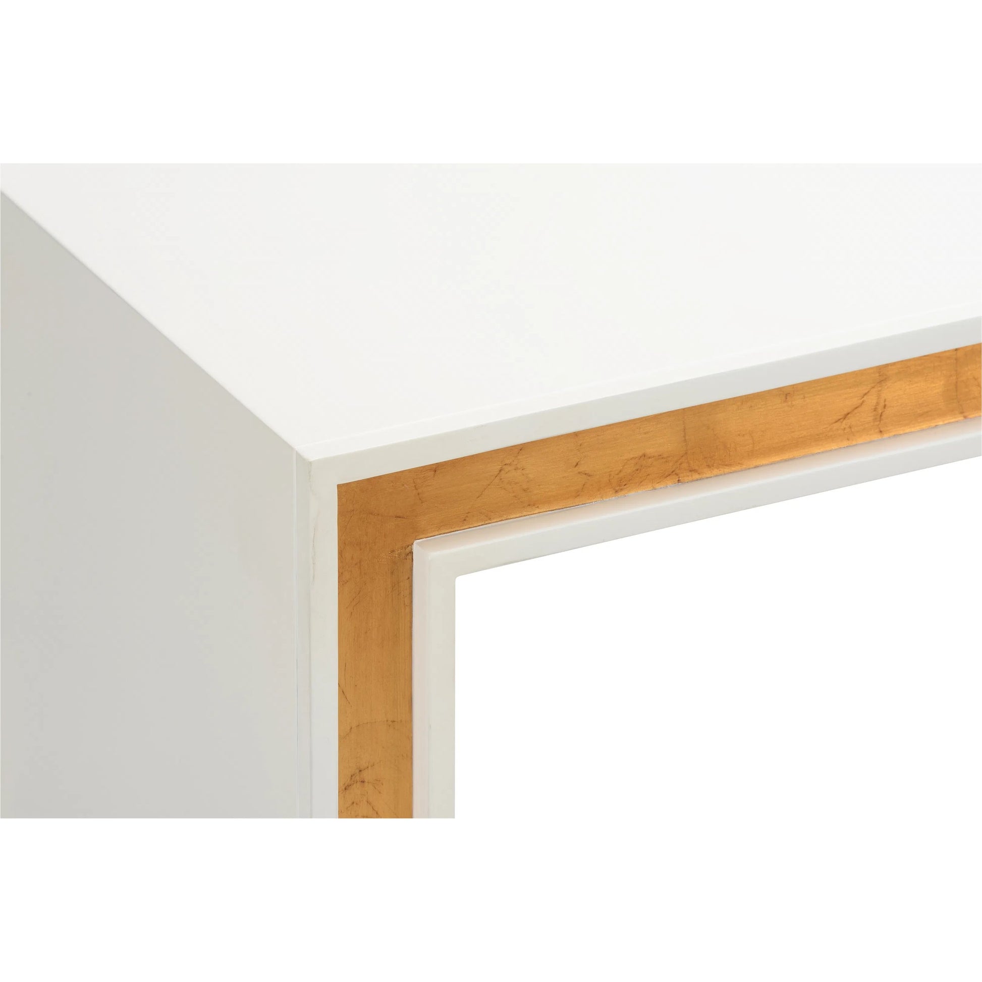 Baldwin Console by Chelsea House in brown and mahogany, antique gold leaf. Made from unique in a unique style.