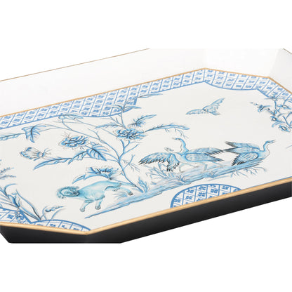 Bagatelle Tray by Chelsea House in white, cream, blue and hand painted. Made from unique in a unique style.