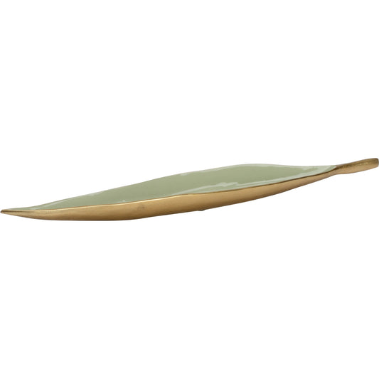 Leaf Dish by Chelsea House in gold, green and textured brass, green. Made from unique in a unique style.