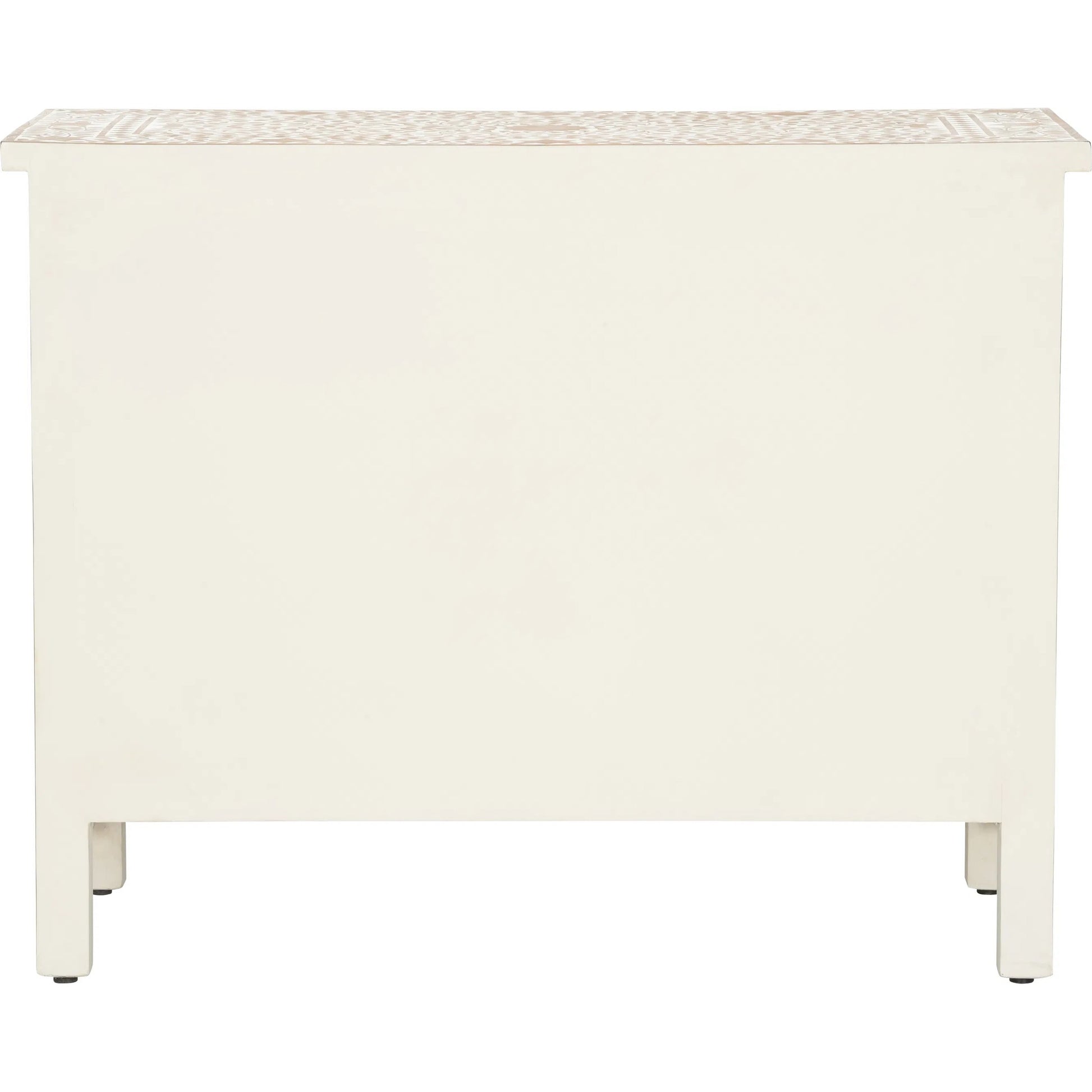 Zara Chest by Chelsea House in brown, white, cream and brown, white. Made from teak wood in a unique style.