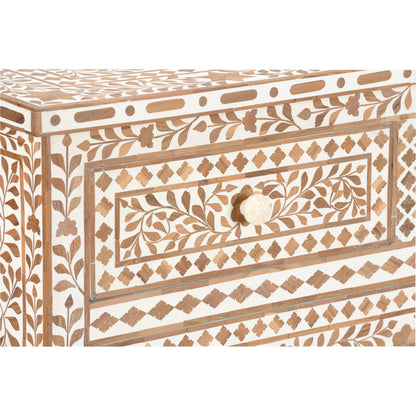 Zara Chest by Chelsea House in brown, white, cream and brown, white. Made from teak wood in a unique style.