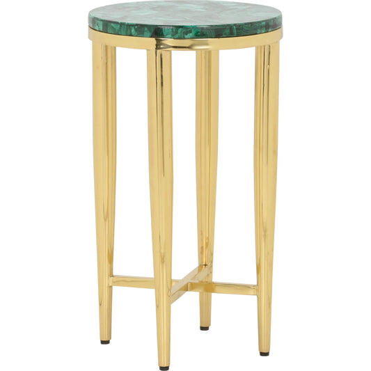 Nisha Side Table by Chelsea House in green, gold. Made from unique in a unique style.