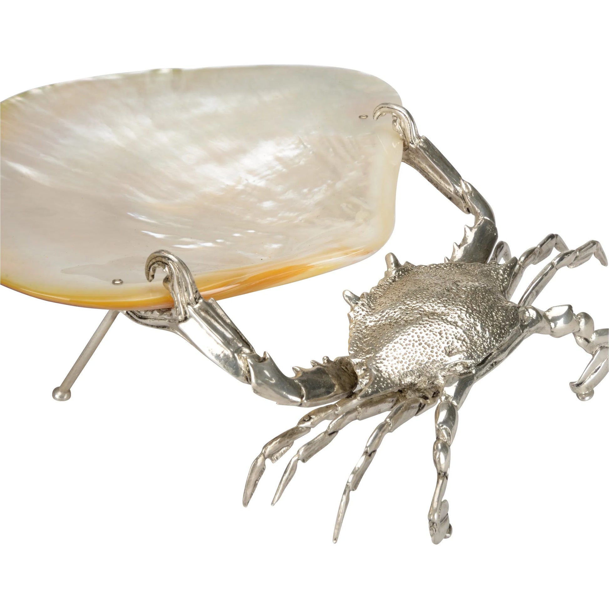 Foraging Crab by Chelsea House in silver, white, cream and silverplated, natural. Made from unique in a coastal style.
