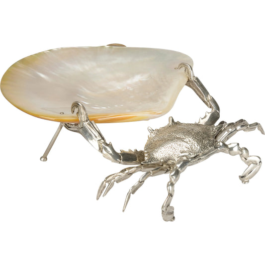 Foraging Crab by Chelsea House in silver, white, cream and silverplated, natural. Made from unique in a unique style.