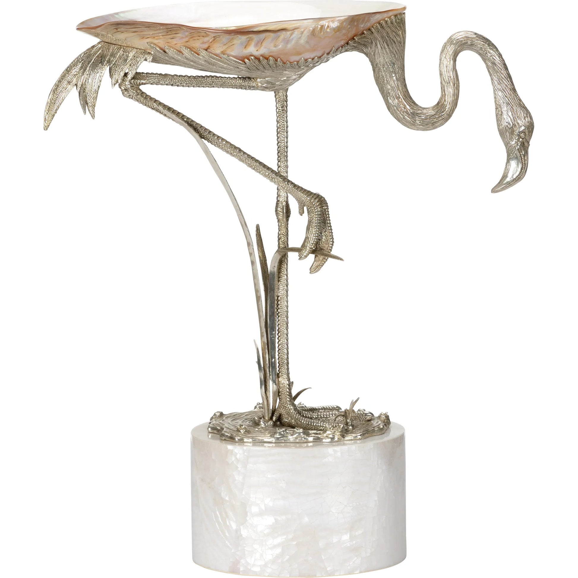 Firebird Sculpture by Chelsea House in white, cream, silver and silverplated, natural white. Made from unique in a modern style.