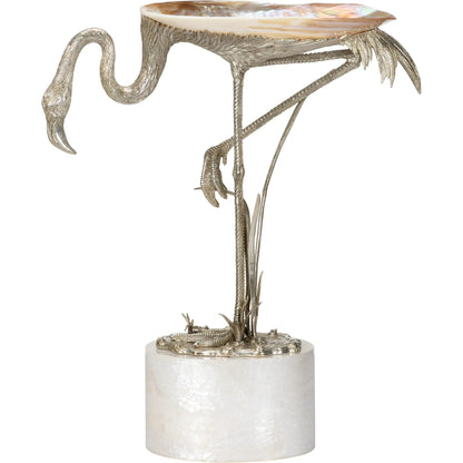 Firebird Sculpture by Chelsea House in white, cream, silver and silverplated, natural white. Made from unique in a modern style.