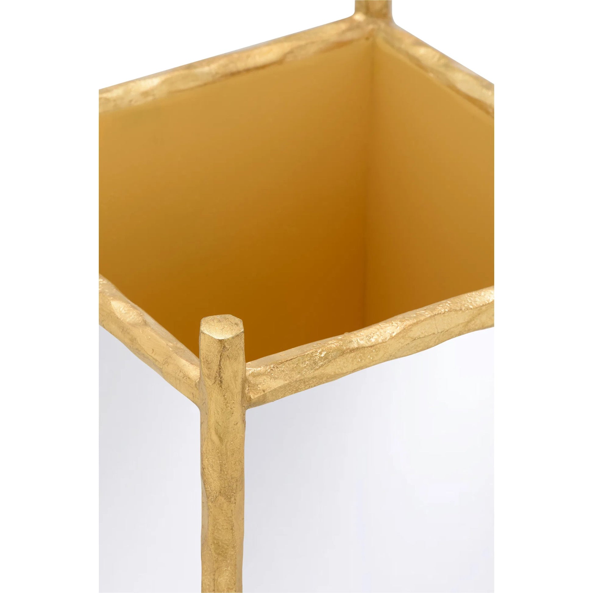 Hand Hammered Mirror Planter by Chelsea House in gold and gold, clear, plain. Made from unique in a transitional style.