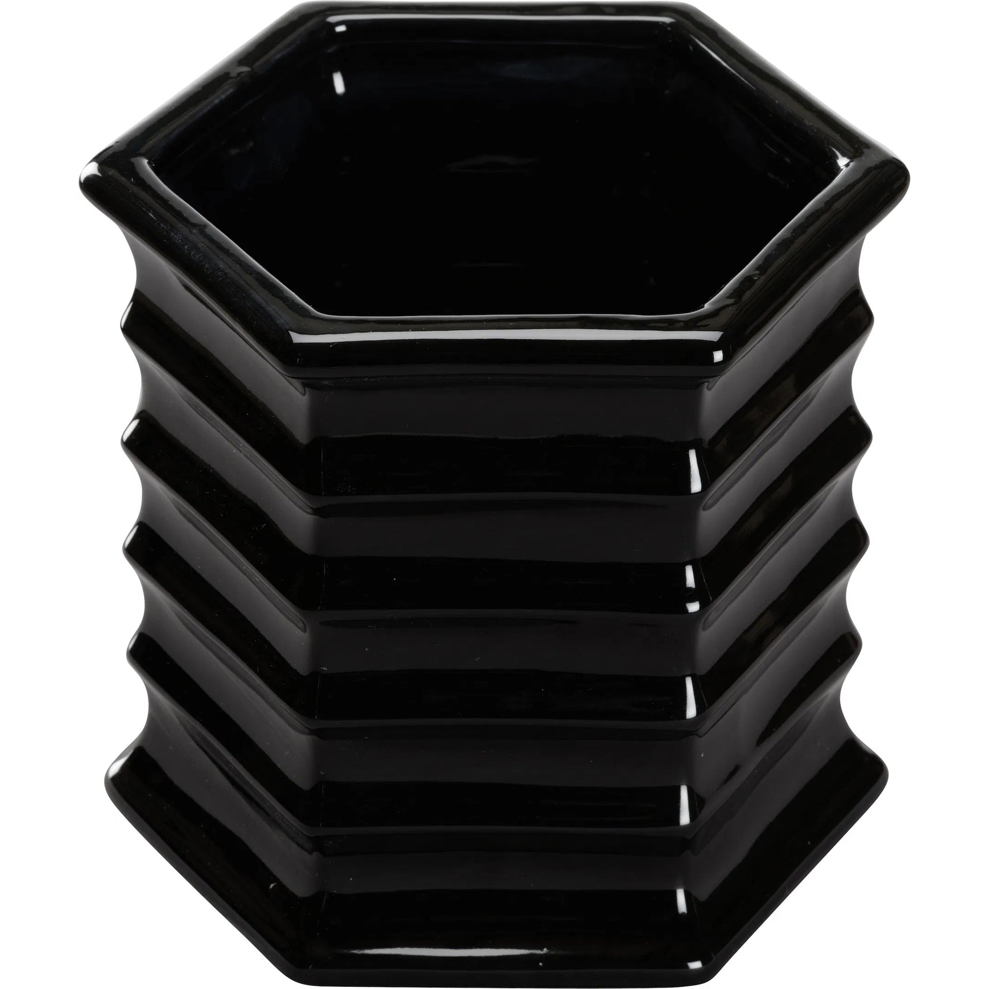 Willow Black Planter by Chelsea House in black and black glaze. Made from unique in a modern style.