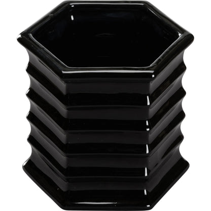 Willow Black Planter by Chelsea House in black and black glaze. Made from unique in a modern style.