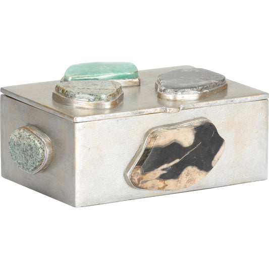 Caribbean Gold Jewelry Box by Chelsea House in silver, green. Made from unique in a unique style.