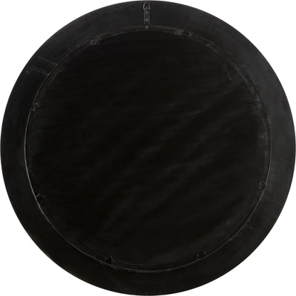 Midnight Circular Mirror by Chelsea House in black, gold and black, gold leaf, convex. Made from unique in a modern style.