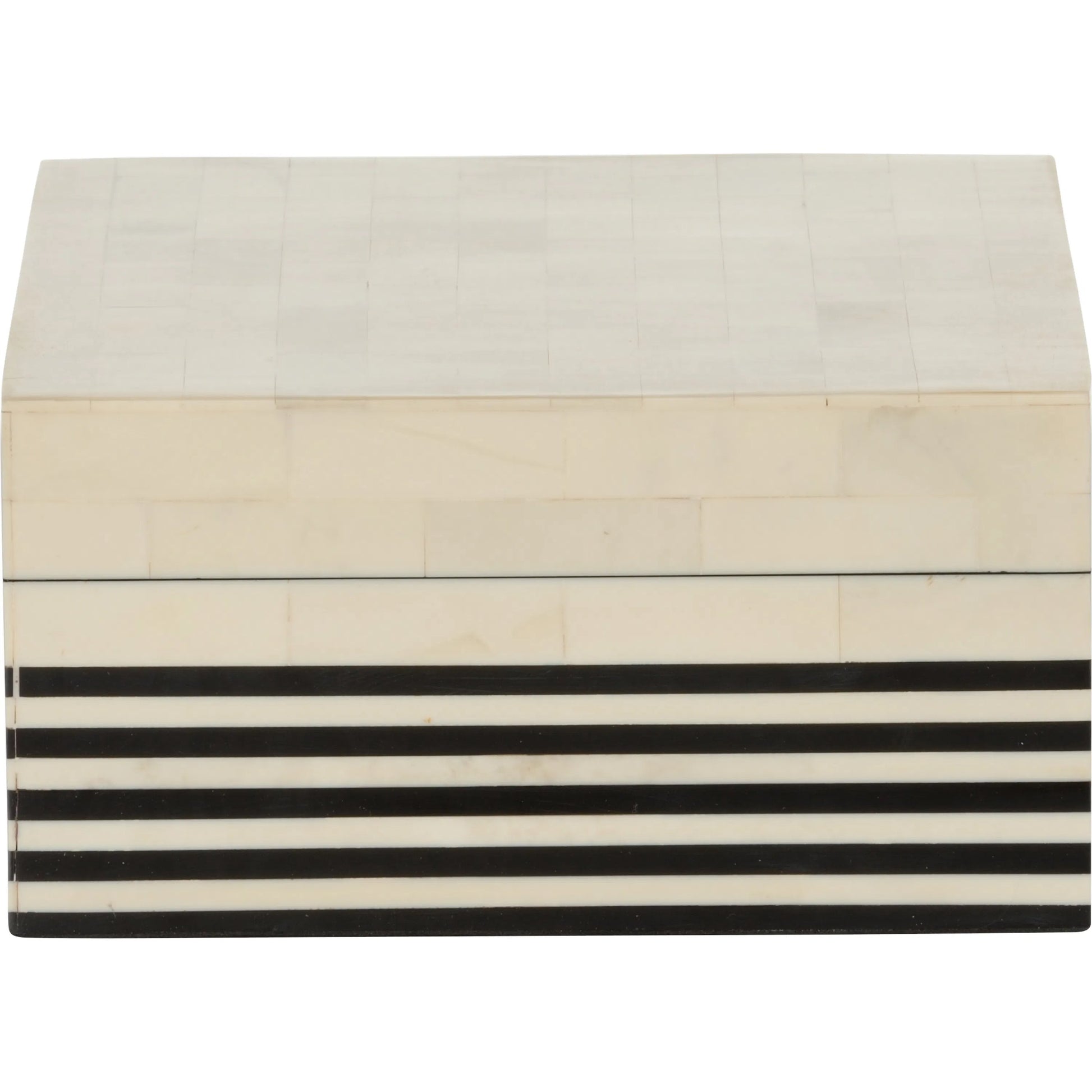 Howell Striped Box by Chelsea House in black, white, cream and natural white, black. Made from unique in a unique style.