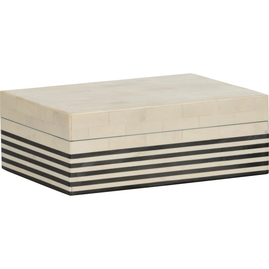 Howell Striped Box by Chelsea House in black, white, cream. Made from unique in a unique style.