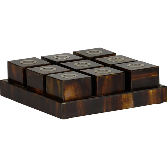 Tic Tac Toe by Chelsea House in brown and tortoise shell, nickel. Made from unique in a unique style.