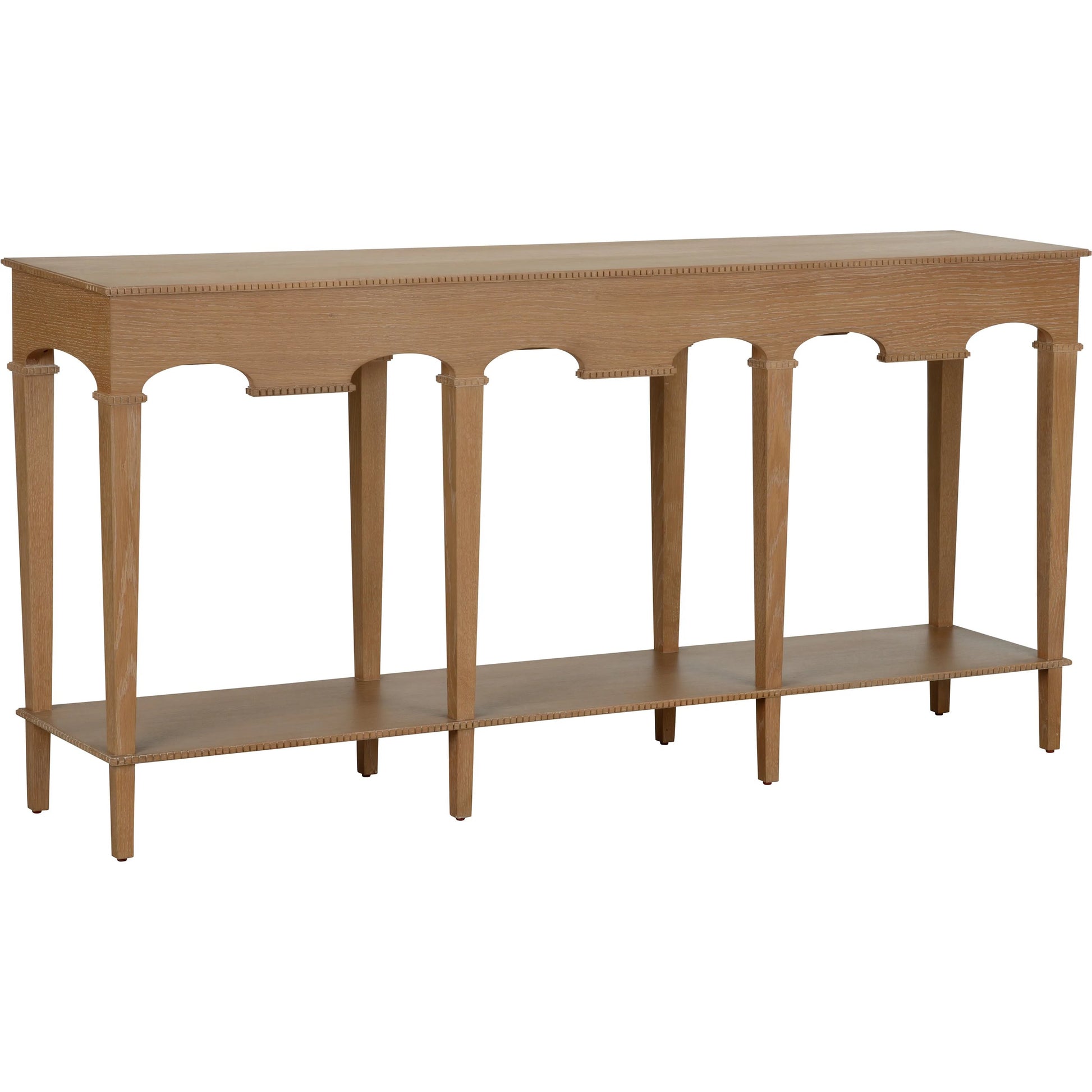 Oslo Console by Chelsea House. Made from cerused oak in a unique style.