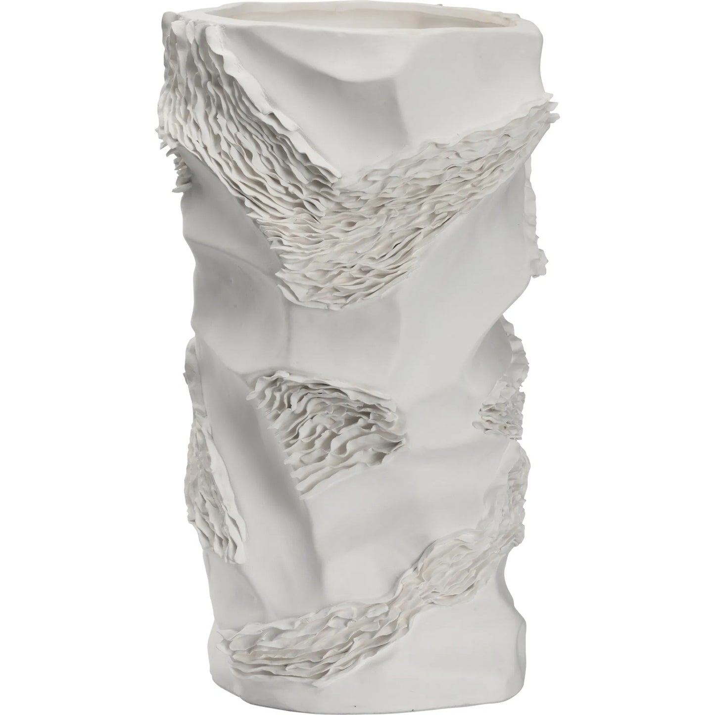 002 SI-2334954 | Additional Silo | Ripple Ceramic Vase by Chelsea House in white, cream and matte white. Made from unique in a modern style.