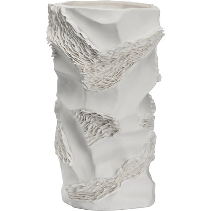 Ripple Ceramic Vase by Chelsea House in white, cream and matte white. Made from unique in a modern style.
