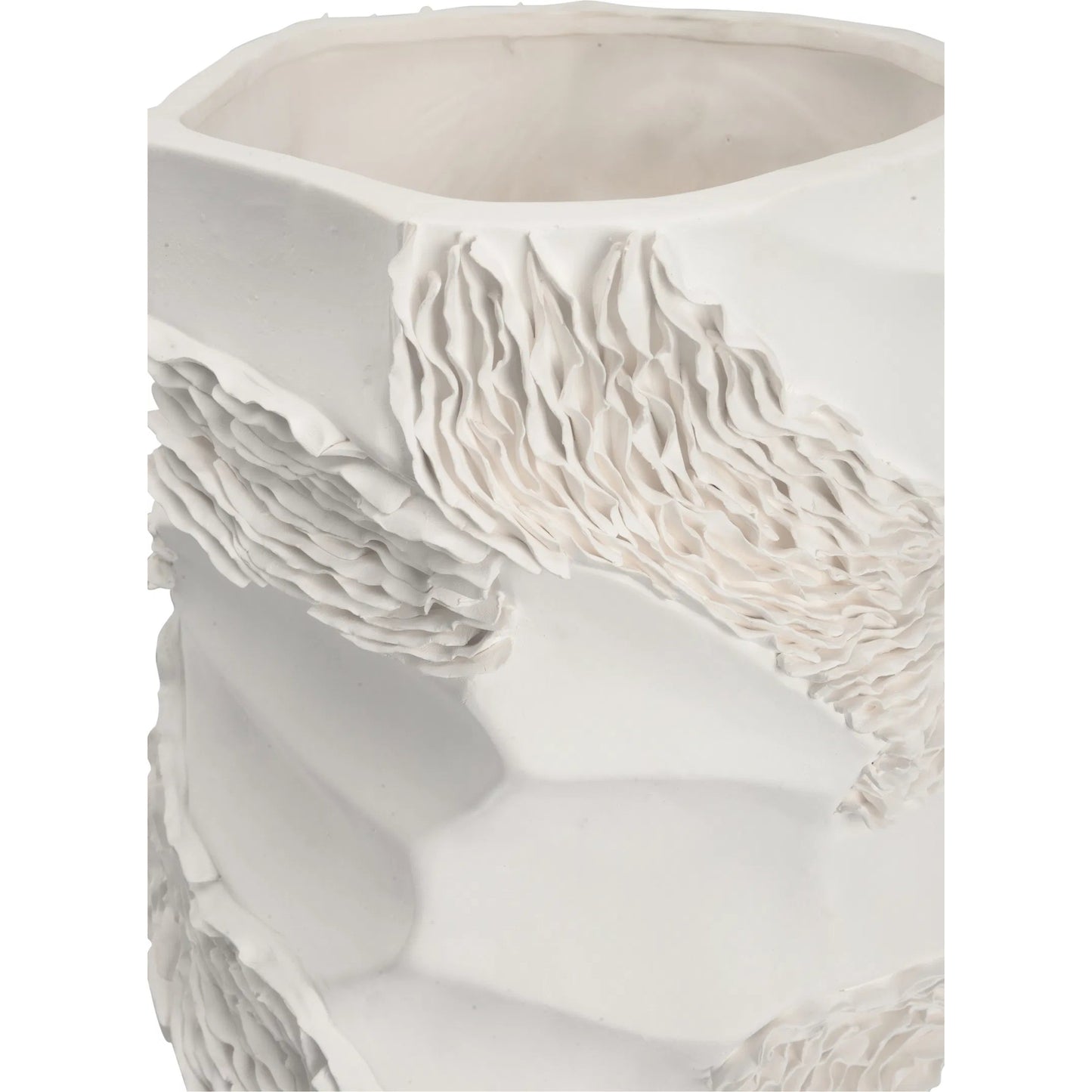 003 SI-2334954 | Closeup | Ripple Ceramic Vase by Chelsea House in white, cream and matte white. Made from unique in a modern style.