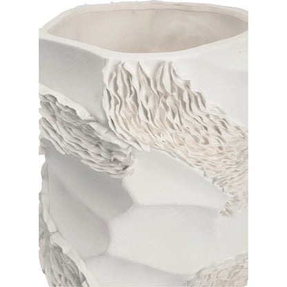 Ripple Ceramic Vase by Chelsea House in white, cream and matte white. Made from unique in a modern style.