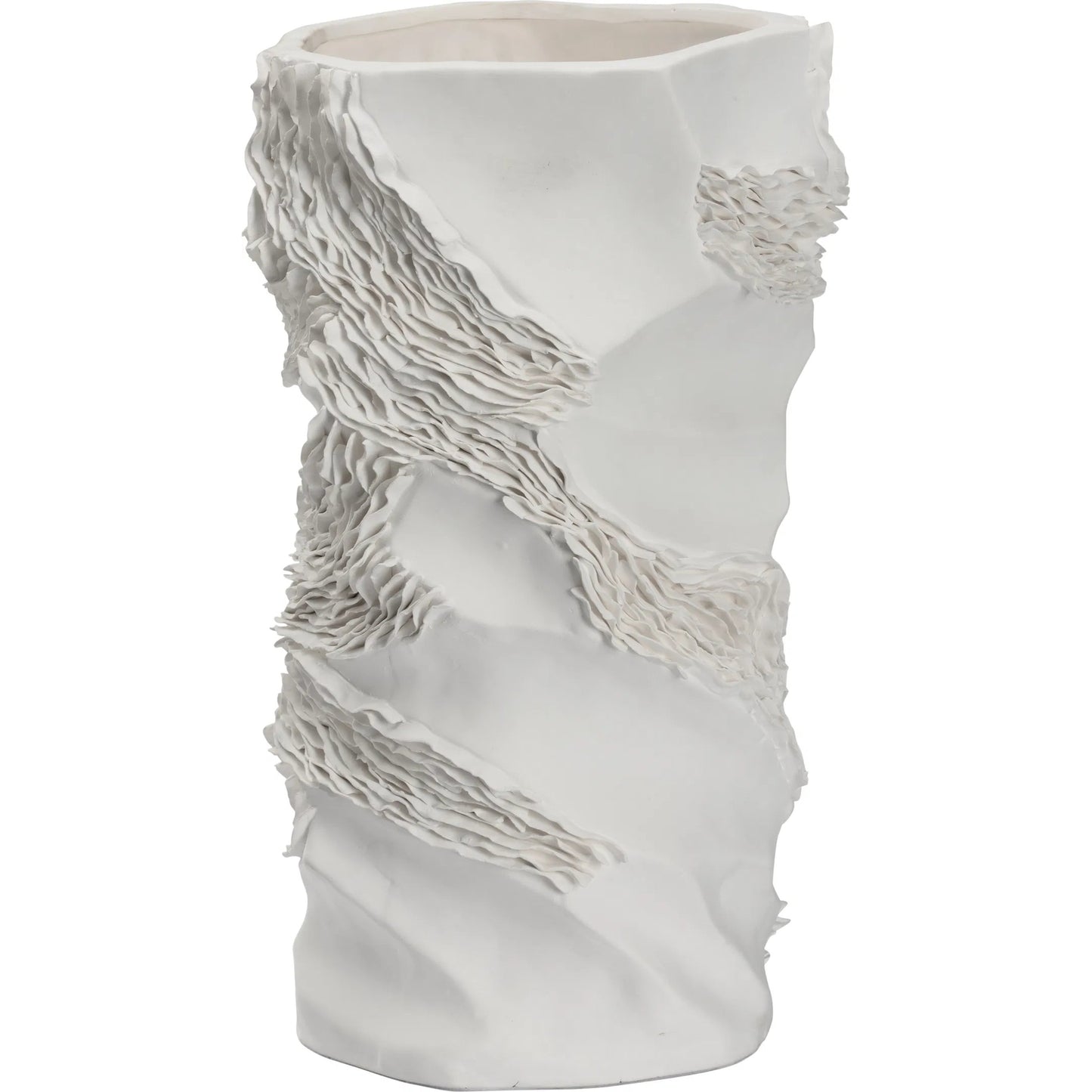 001 SI-2334954 | Primary Silo | Ripple Ceramic Vase by Chelsea House in white, cream and matte white. Made from unique in a modern style.
