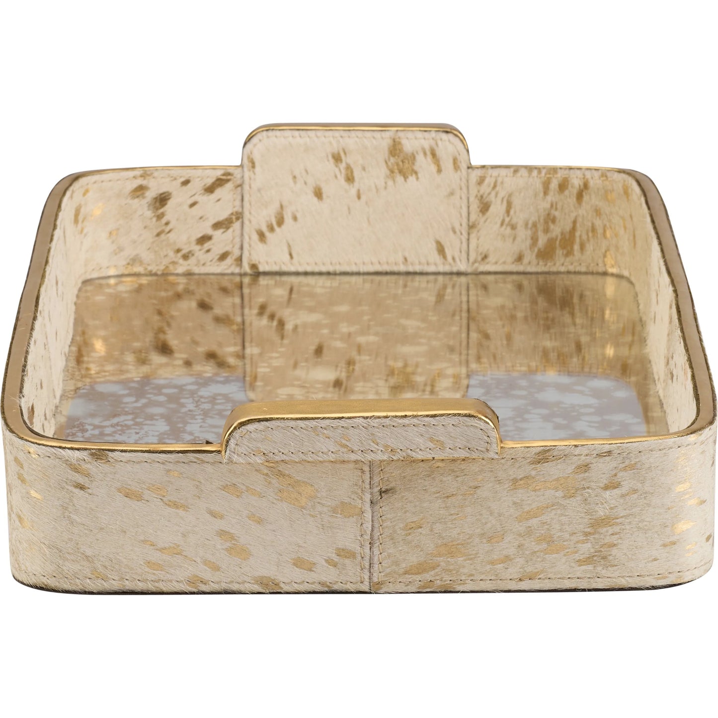 003 SI-2387736 | Additional Silo | Hair on Hide Tray by Chelsea House in cream, antique gold. Made from unique in a modern style.