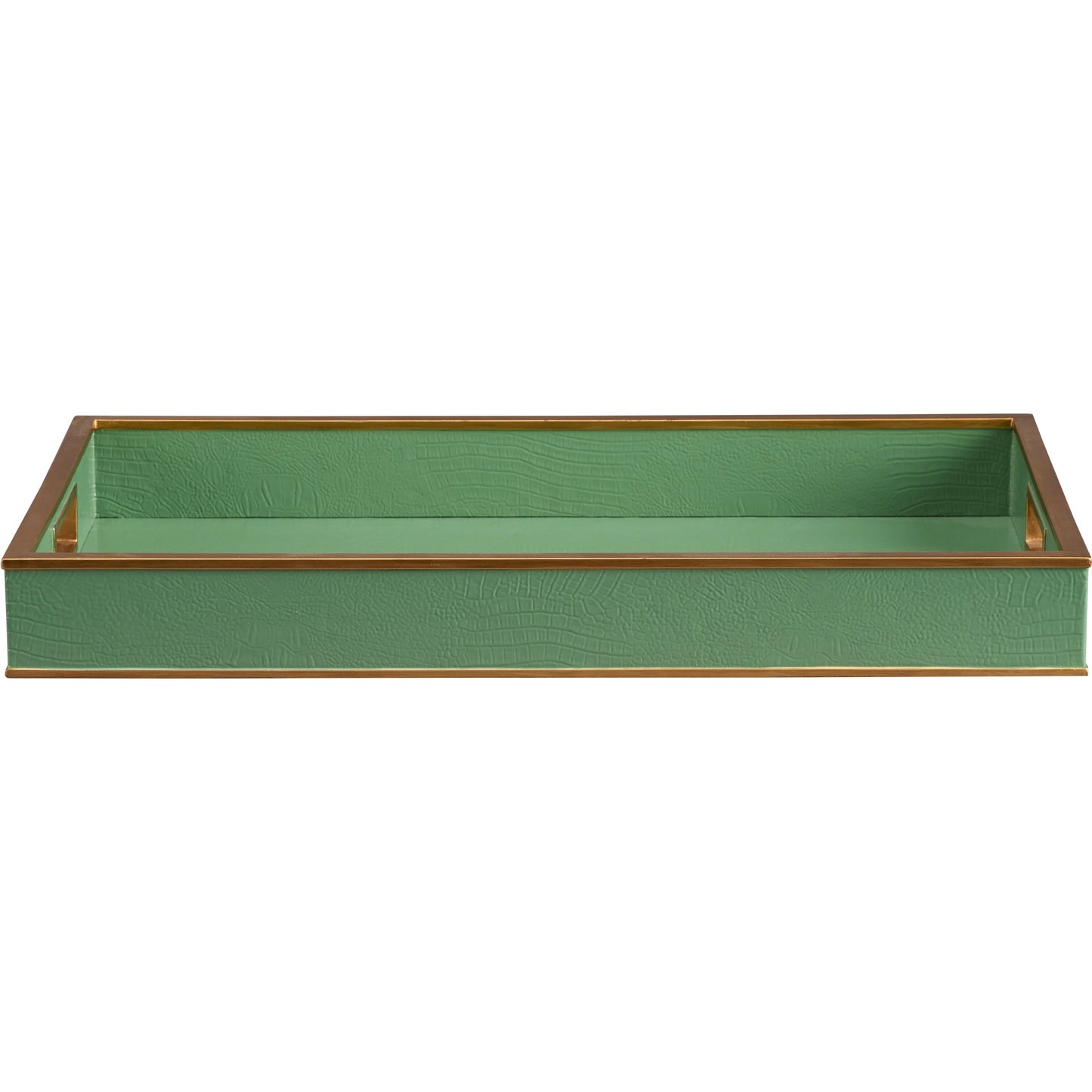 009 SI-2387819 | Additional Silo | Reddington Tray by Chelsea House in green croc, gold. Made from unique in a transitional style.