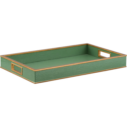 Reddington Tray by Chelsea House in green croc, gold. Made from unique in a transitional style.