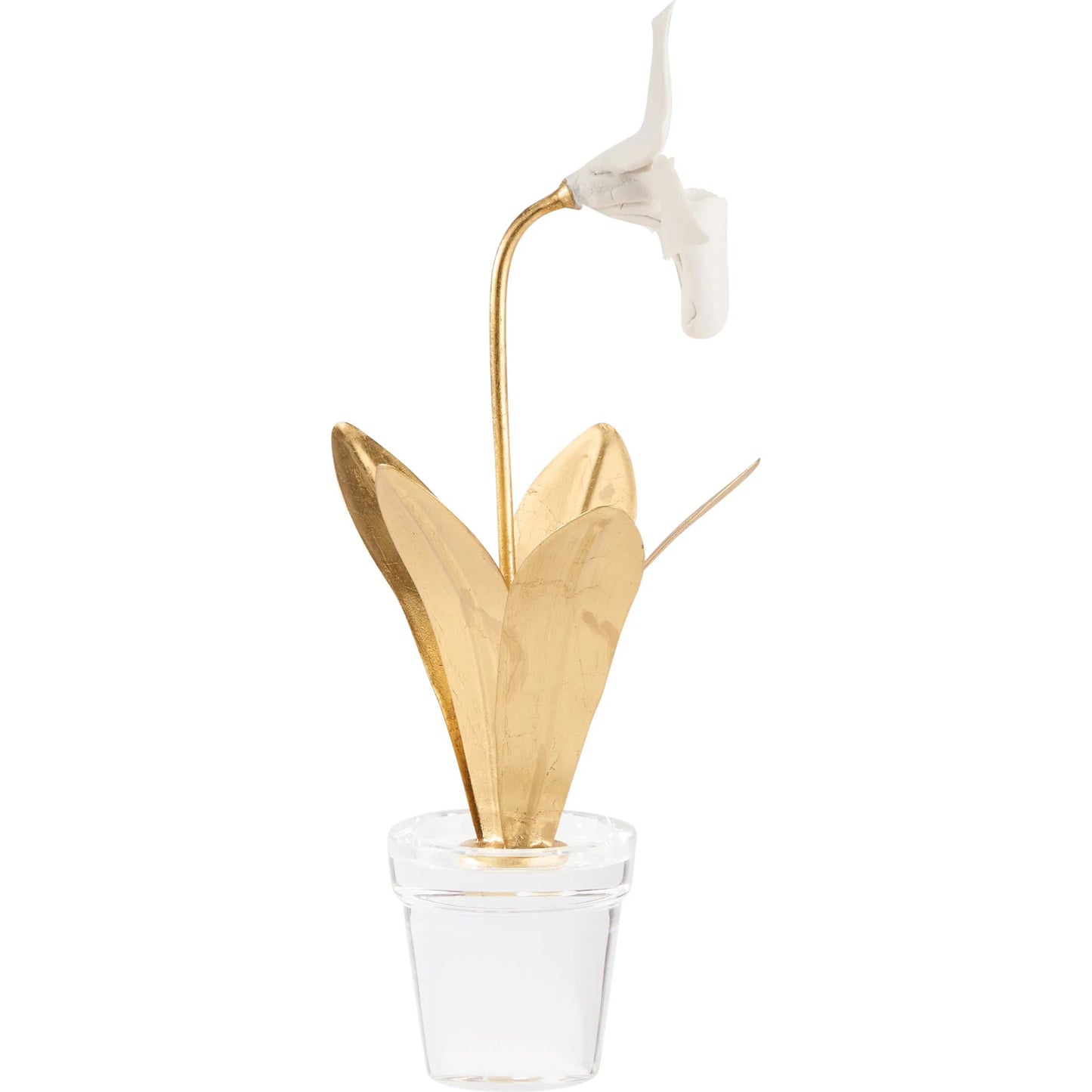 002 SI-2387753 | Additional Silo | Lady Slipper Orchid by Chelsea House in matte white, gold leaf, clear. Made from unique in a modern style.