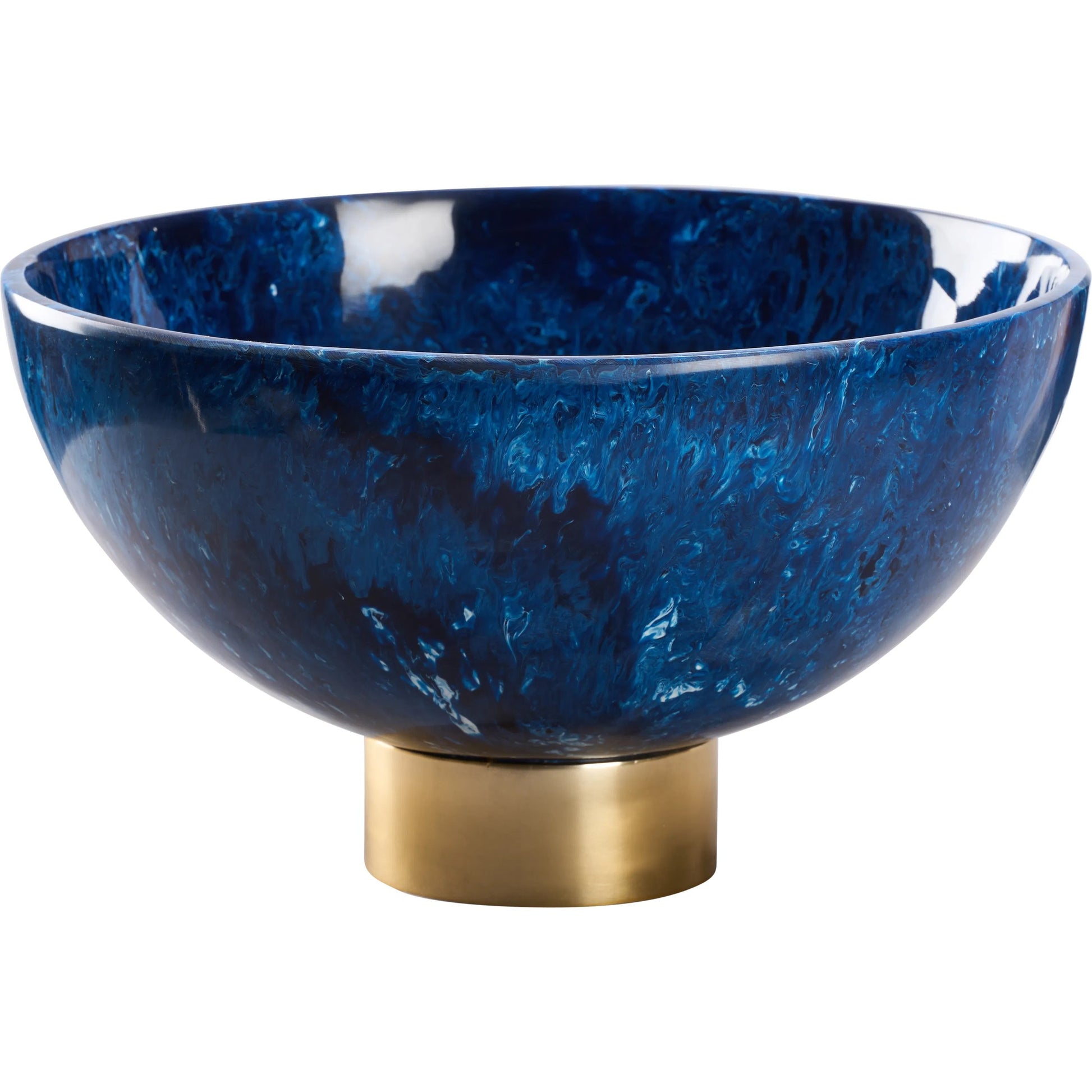 Blue Bowl by Chelsea House in blue, polished brass. Made from unique in a unique style.