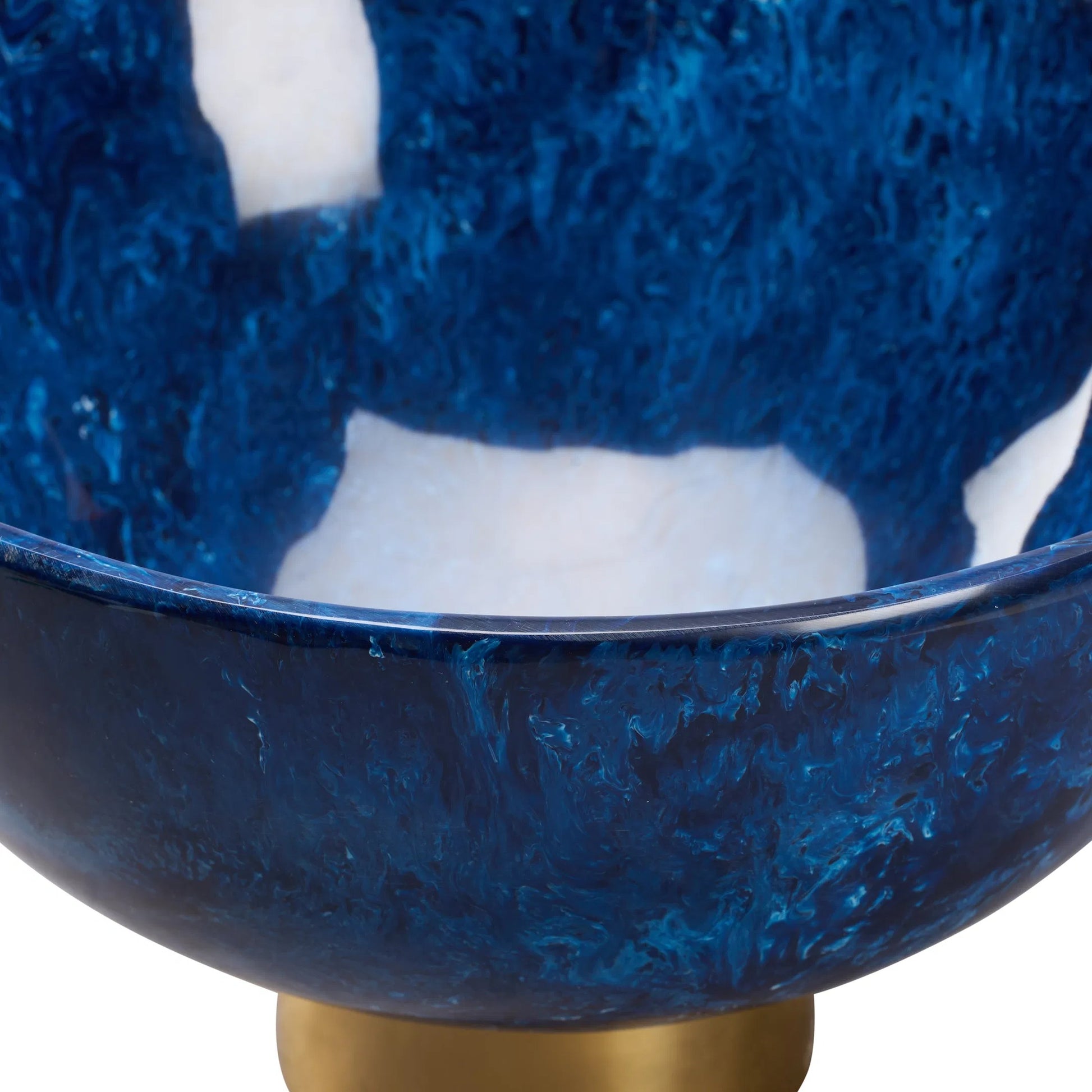 Blue Bowl by Chelsea House in blue, polished brass. Made from unique in a unique style.