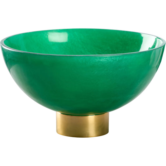 Green Bowl by Chelsea House in green, polished brass. Made from unique in a unique style.