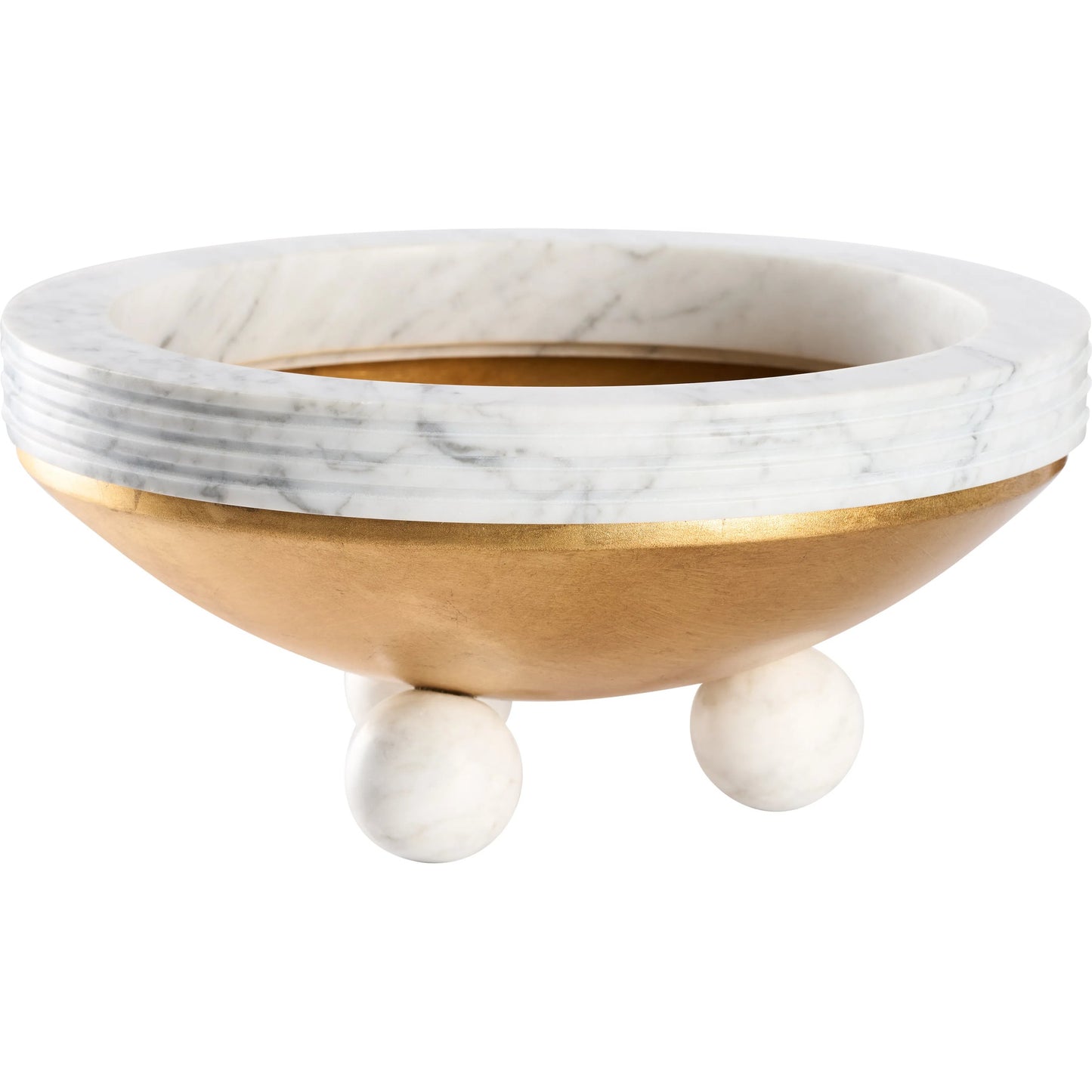 000 SI-2387709 | Primary Silo | Elysian Bowl by Chelsea House in gold leaf, natural white. Made from unique in a modern style.